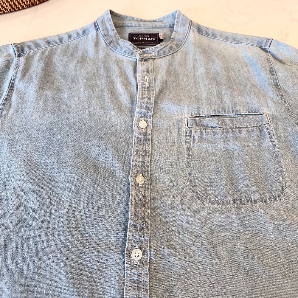 Topman Denim Shirt with Pocket